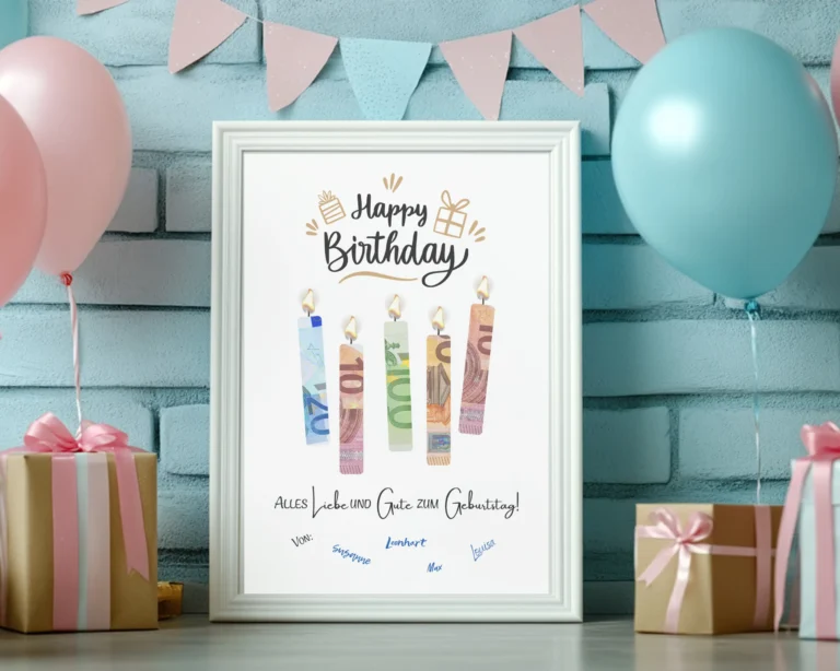 Geldgeschenk zum Geburtstag: Ein funkelnder Kerzenzauber im Bilderrahmen!