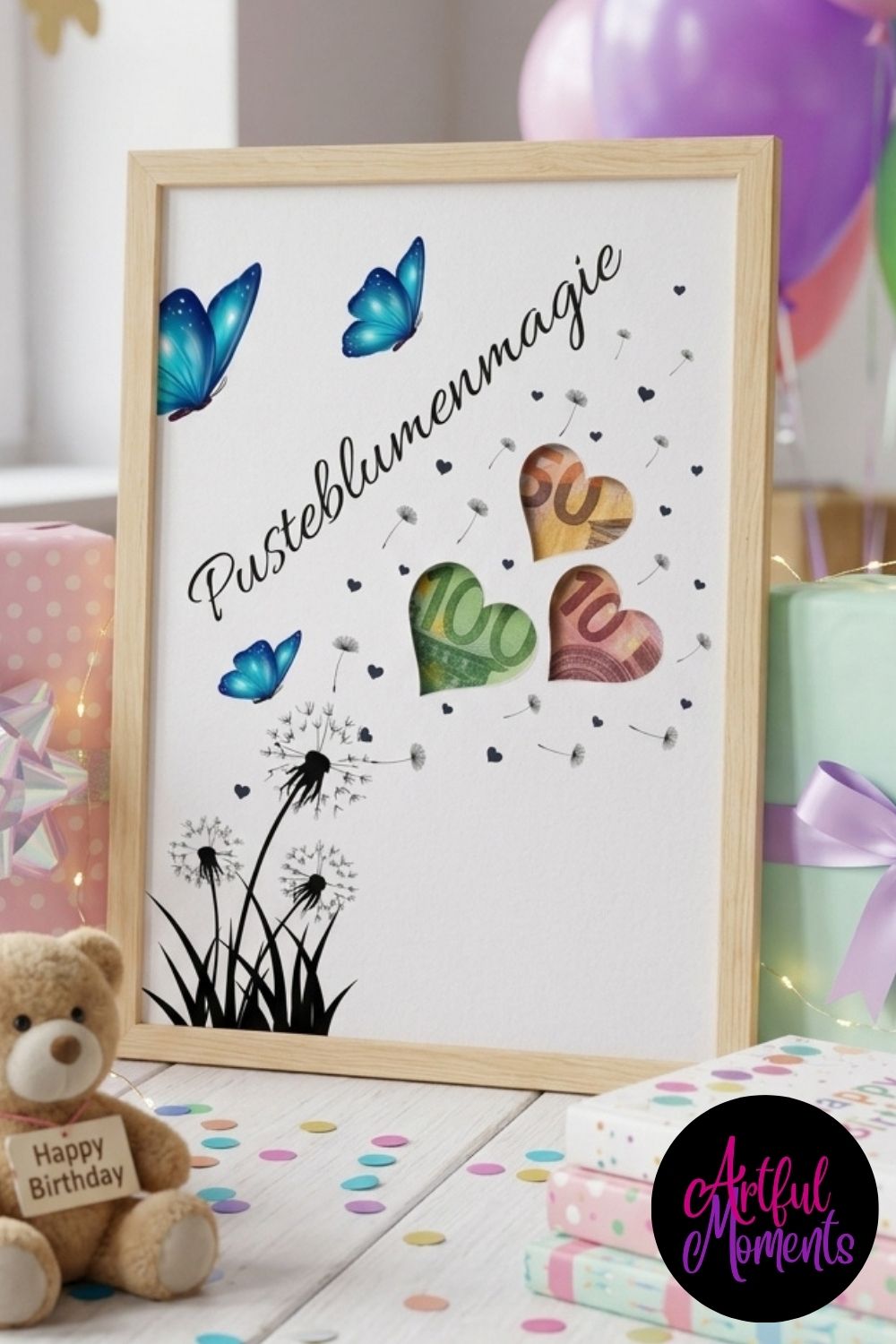 Pusteblumenmagie: Ein zauberhaftes DIY Geldgeschenk zum Geburtstag