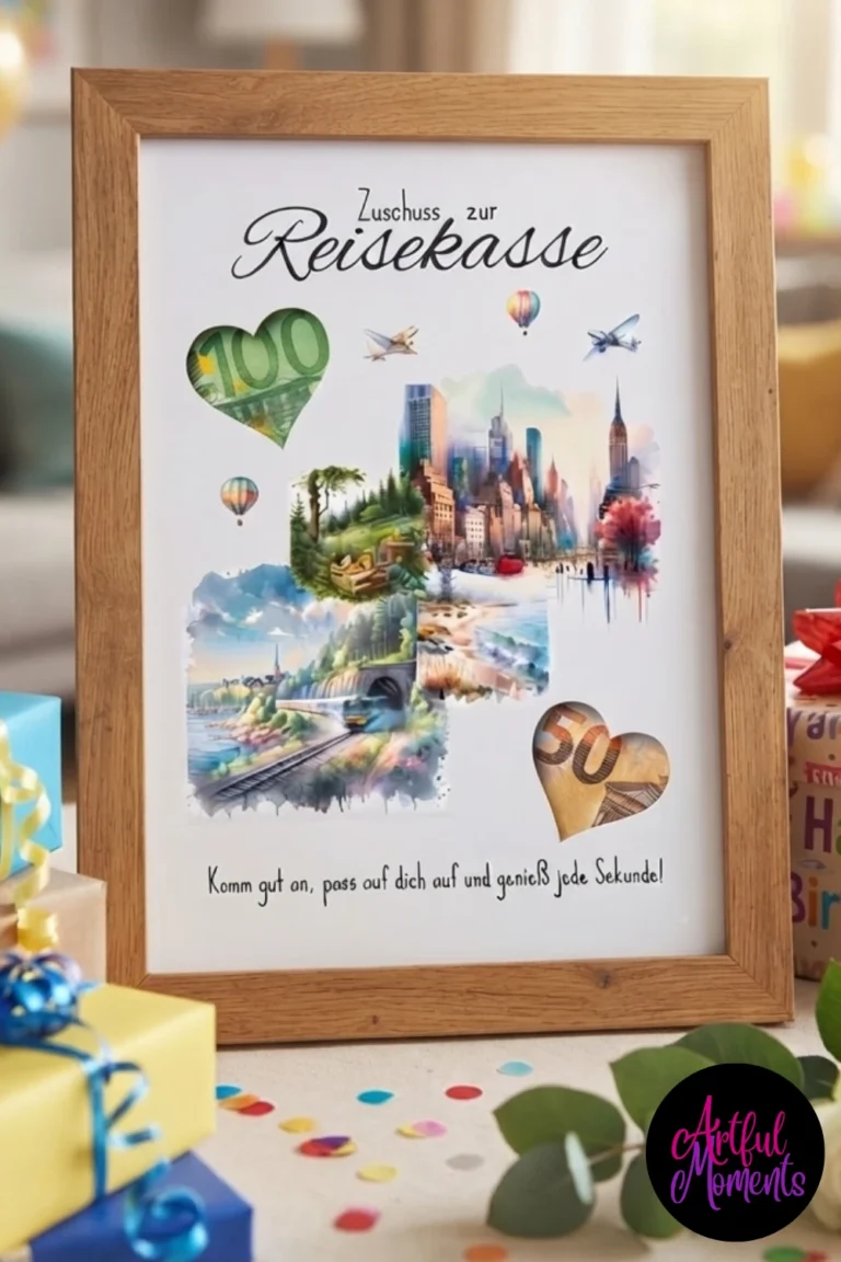 DIY Geldgeschenk zur Reise: Origineller „Zuschuss zur Reisekasse“ stilvoll selber machen
